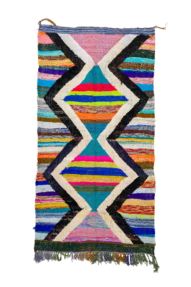 Marokkansk berber tæppe Boucherouite 135 x 245 cm