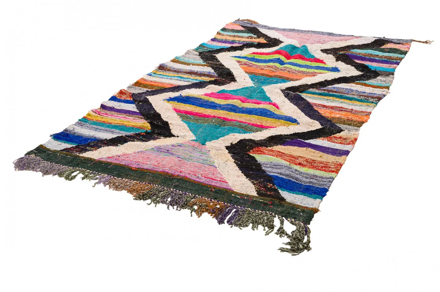 Marokkansk berber tæppe Boucherouite 135 x 245 cm