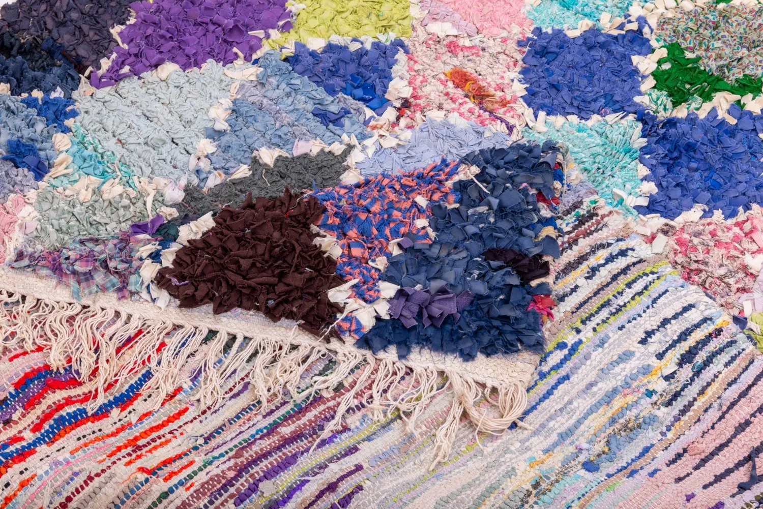 Marokkansk berber tæppe Boucherouite 215 x 135 cm