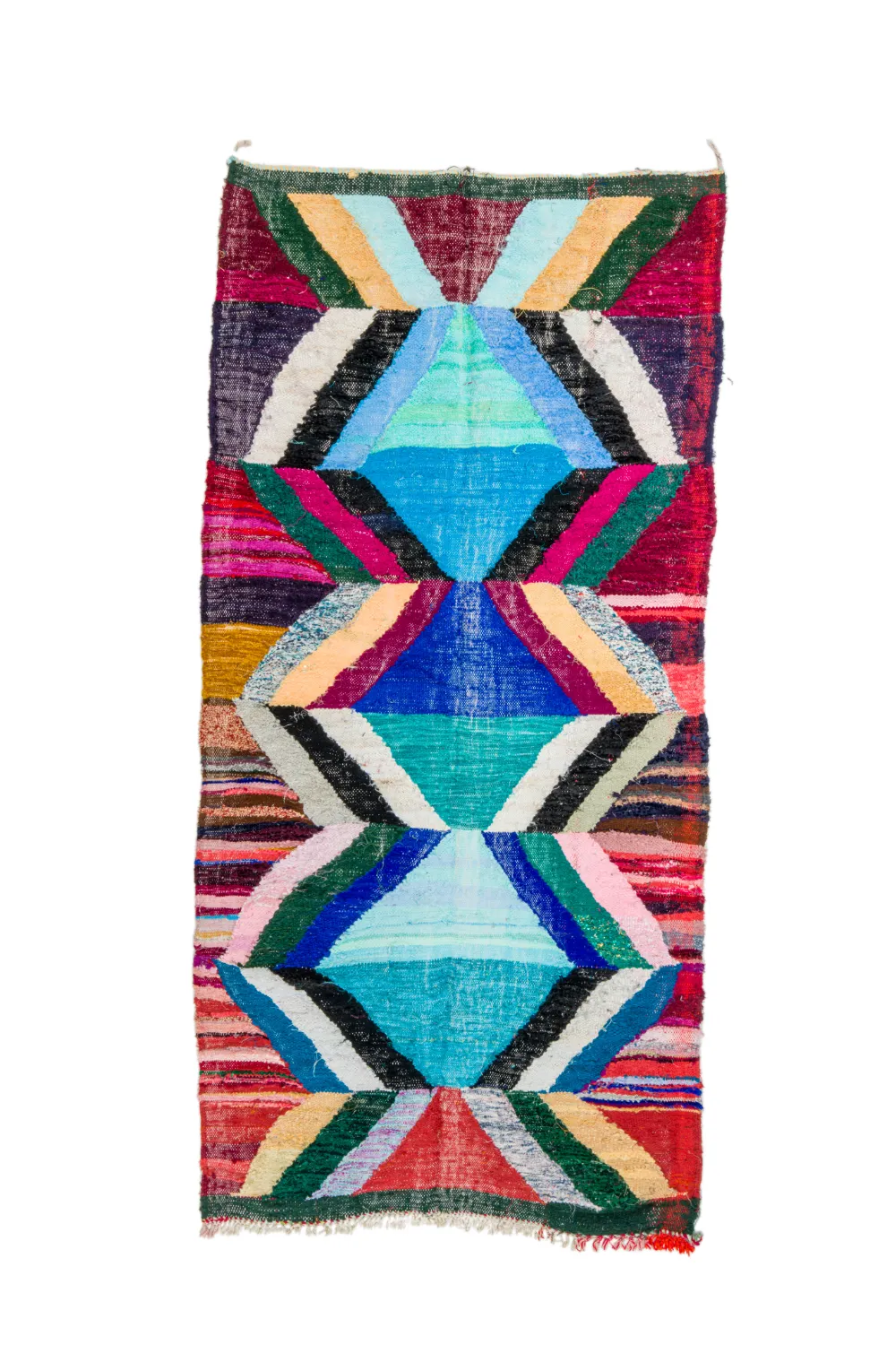 Marokkansk berber tæppe Boucherouite 135 x 275 cm