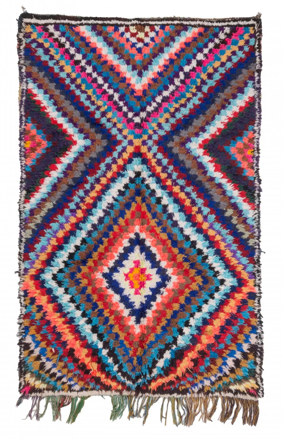 Marokkansk berber tæppe Boucherouite 210 x 140 cm