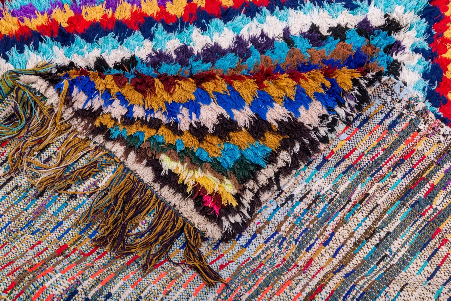 Marokkansk berber tæppe Boucherouite 210 x 140 cm