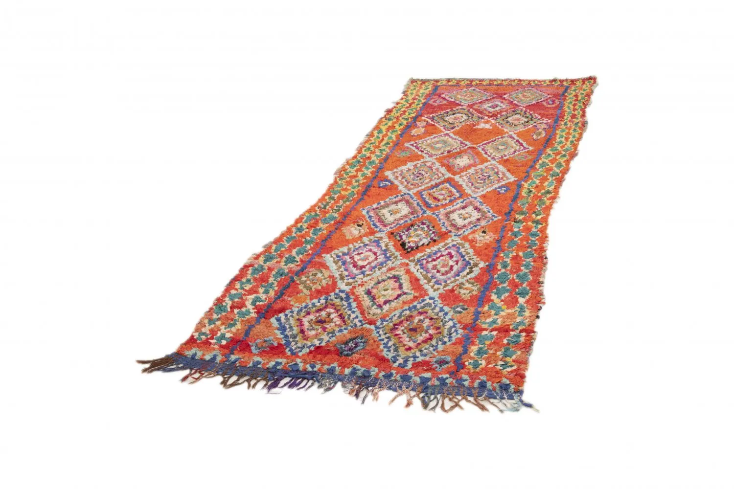 Marokkansk berber tæppe Boucherouite 285 x 100 cm