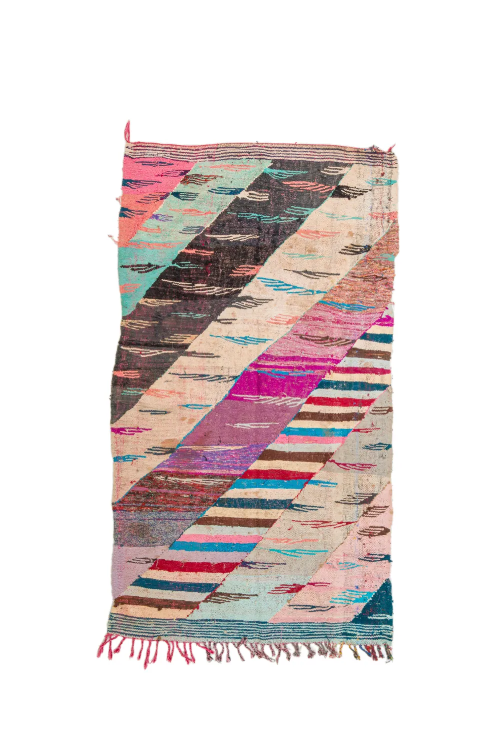 Marokkansk berber tæppe Boucherouite 135 x 245 cm