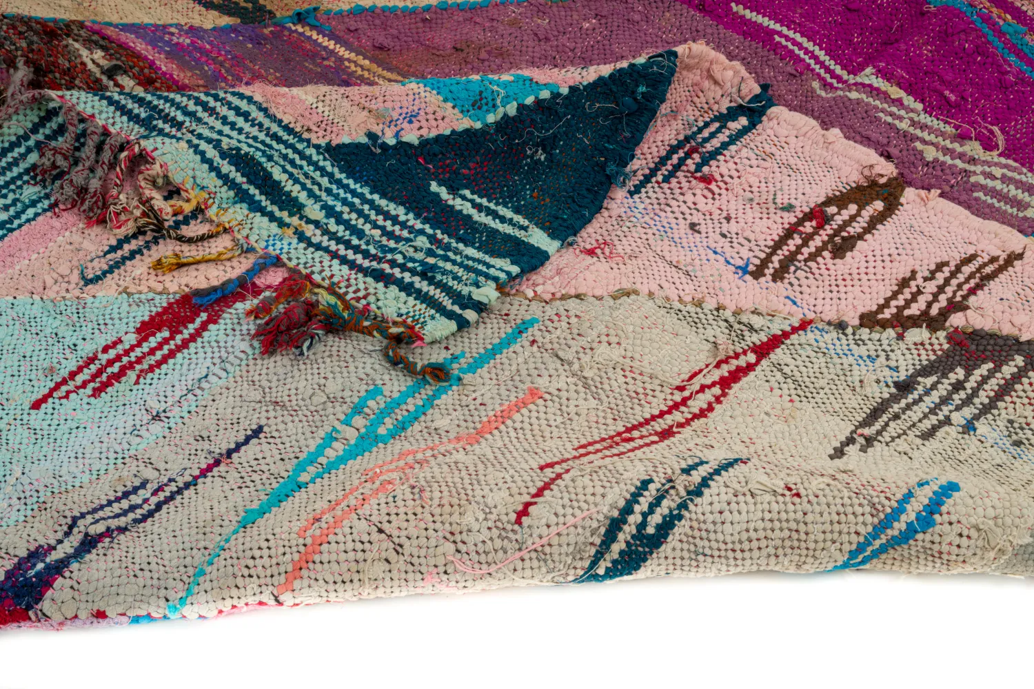 Marokkansk berber tæppe Boucherouite 135 x 245 cm