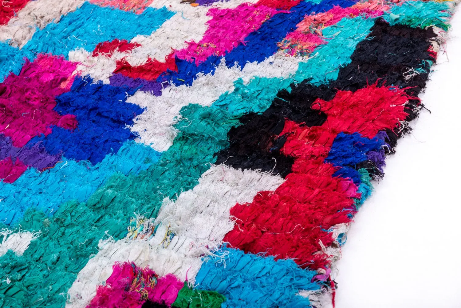 Marokkansk berber tæppe Boucherouite 210 x 120 cm