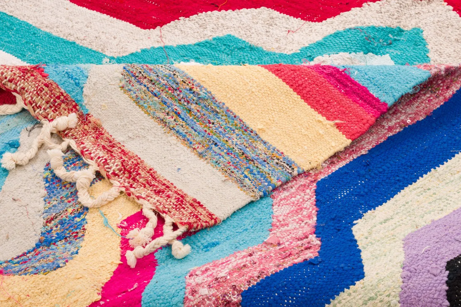 Marokkansk berber tæppe Boucherouite 130 x 195 cm