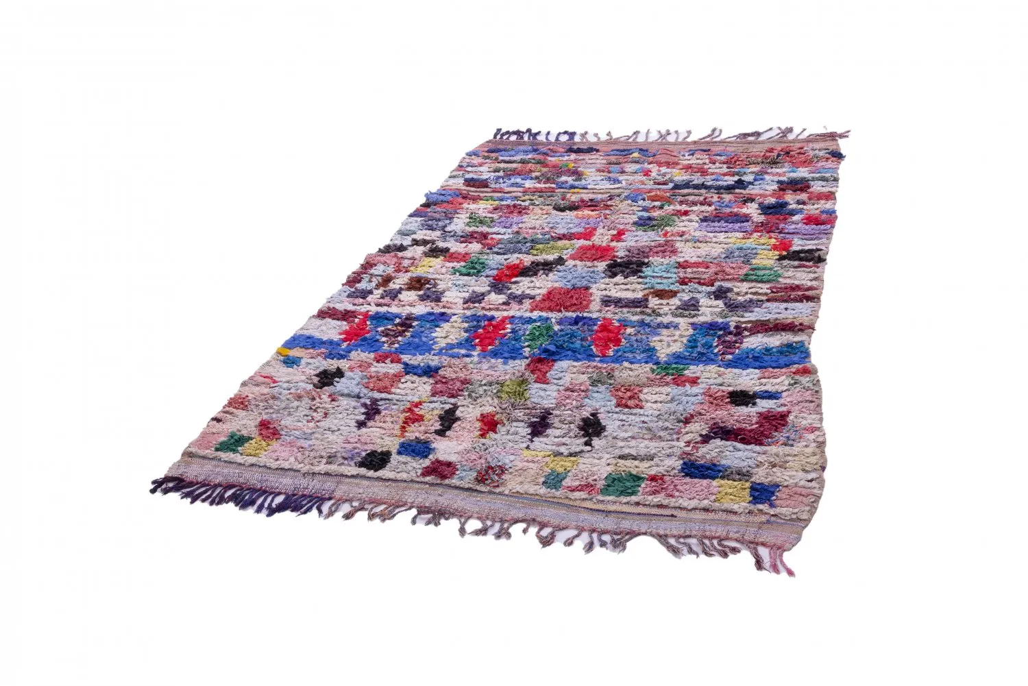 Marokkansk berber tæppe Boucherouite 215 x 140 cm