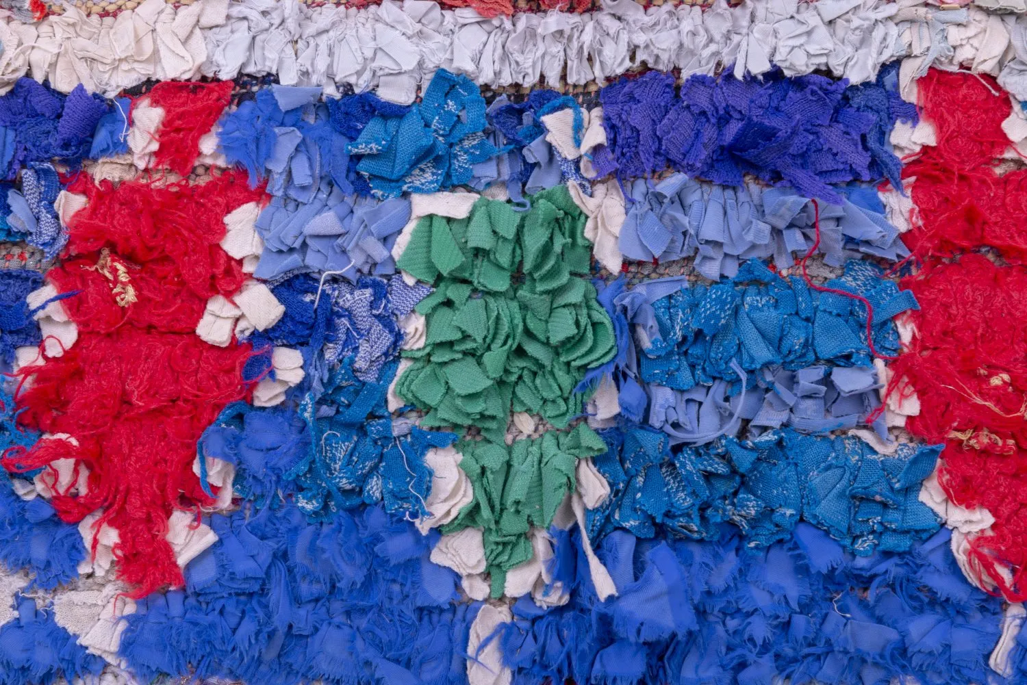 Marokkansk berber tæppe Boucherouite 215 x 140 cm