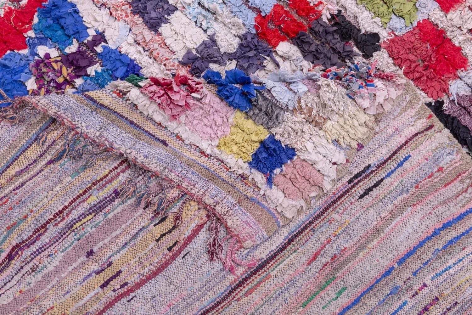 Marokkansk berber tæppe Boucherouite 215 x 140 cm