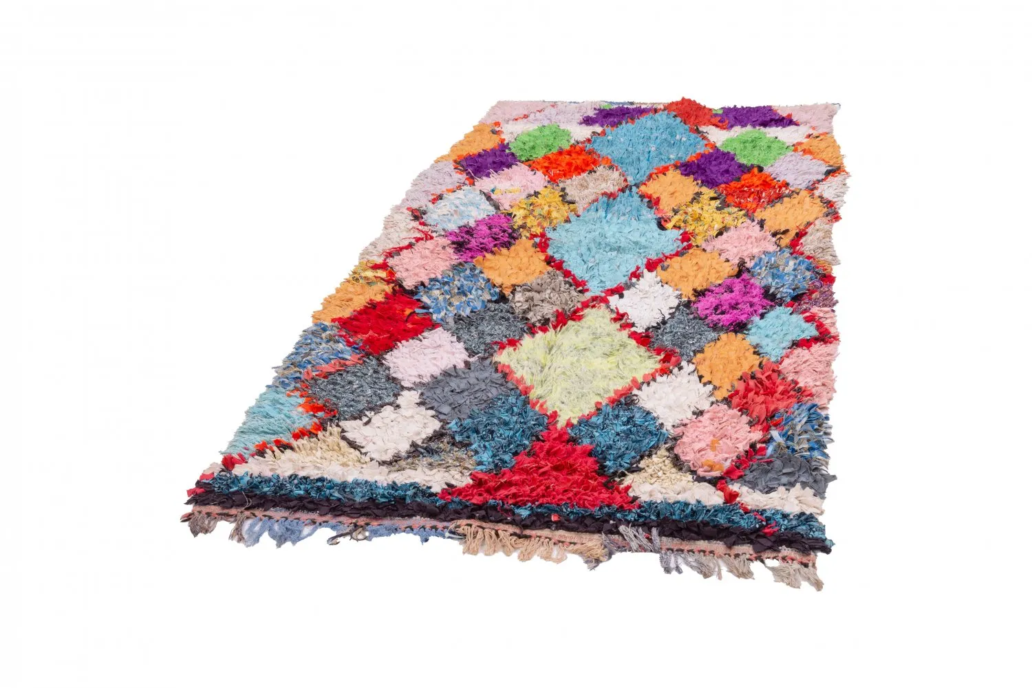 Marokkansk berber tæppe Boucherouite 215 x 110 cm