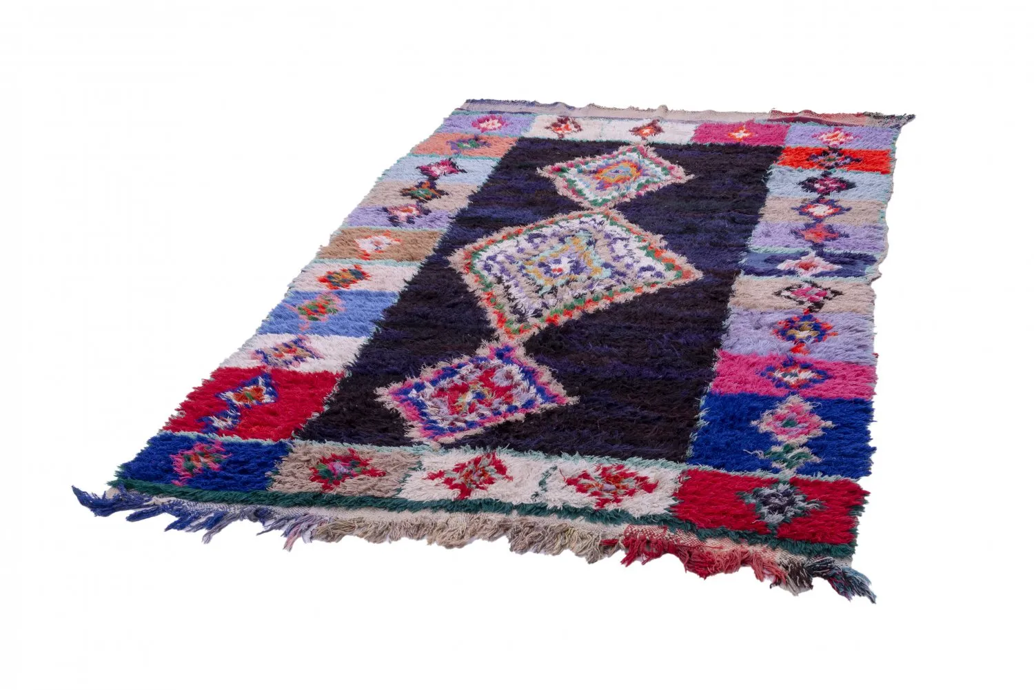 Marokkansk berber tæppe Boucherouite 250 x 145 cm