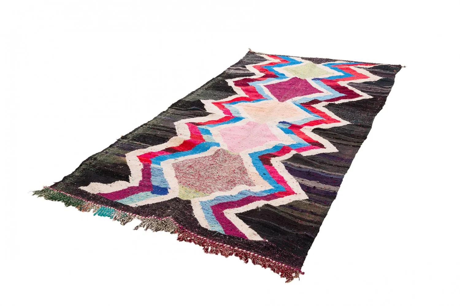 Marokkansk berber tæppe Boucherouite 150 x 315 cm