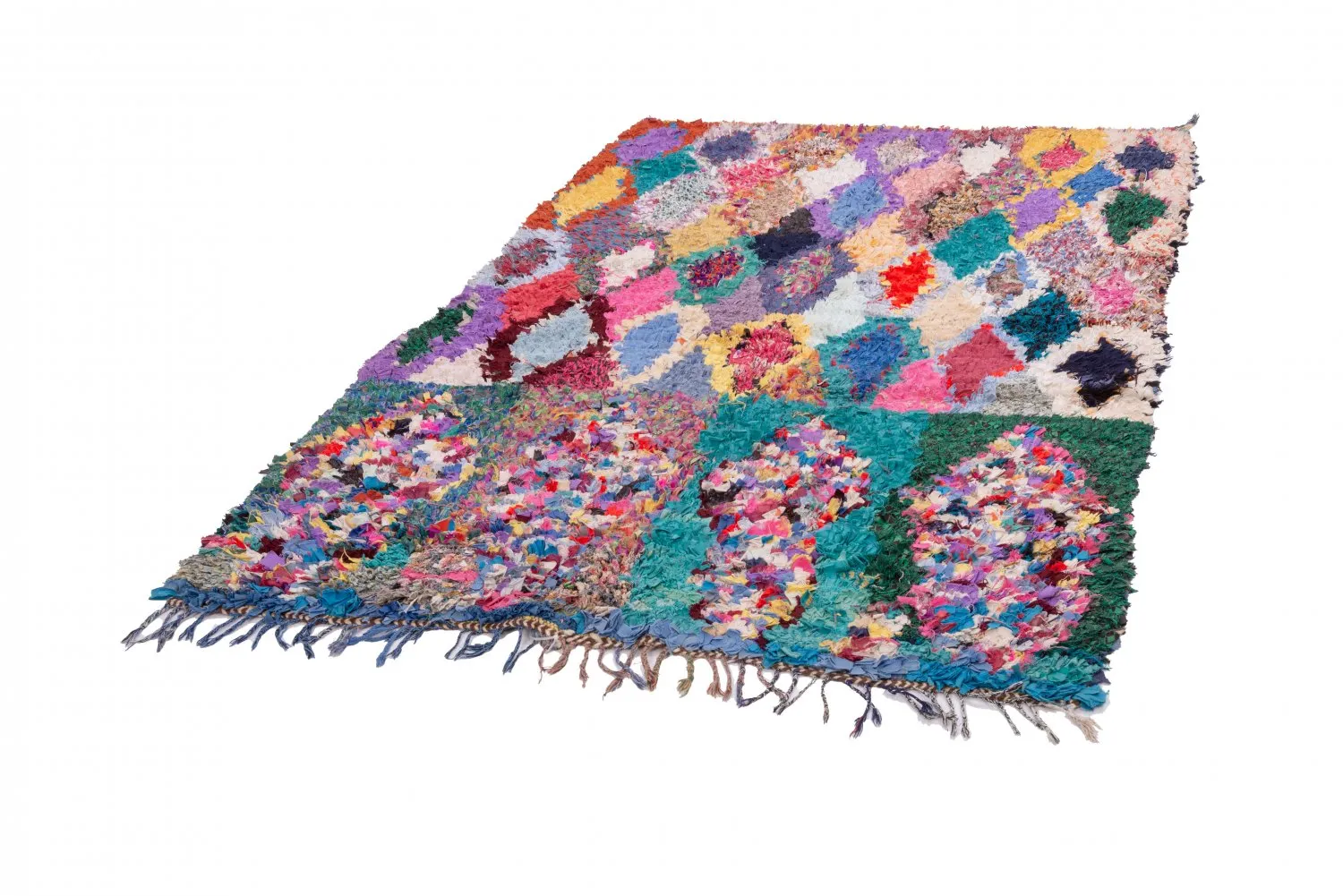 Marokkansk berber tæppe Boucherouite 205 x 140 cm