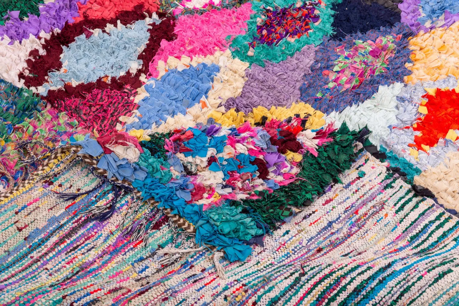Marokkansk berber tæppe Boucherouite 205 x 140 cm