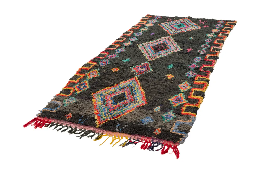 Marokkansk berber tæppe Boucherouite 285 x 120 cm