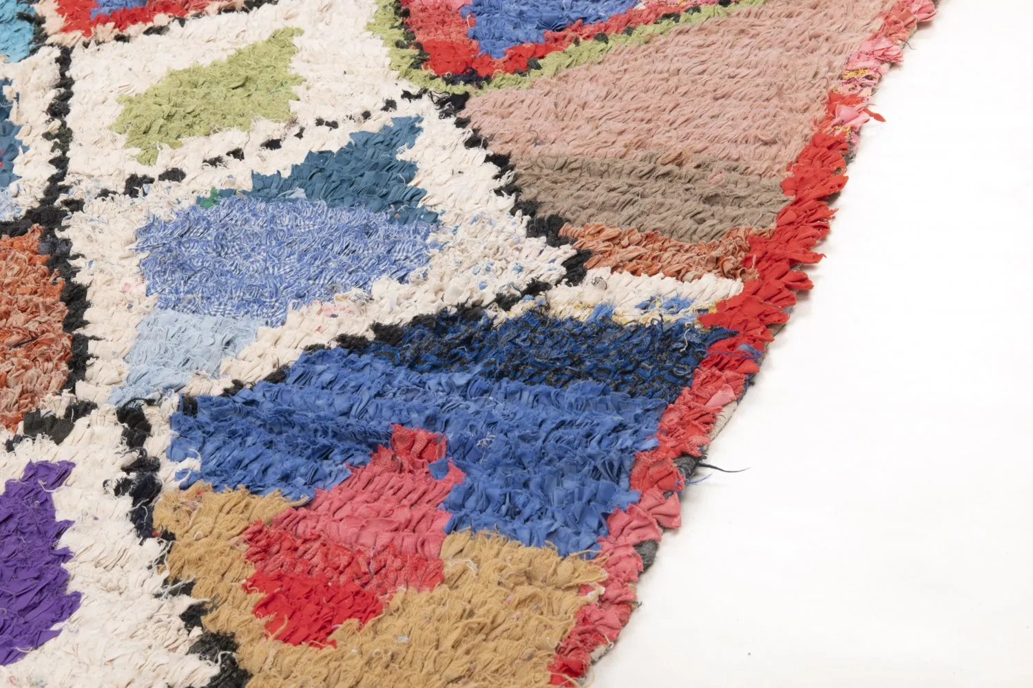 Marokkansk berber tæppe Boucherouite 195 x 165 cm