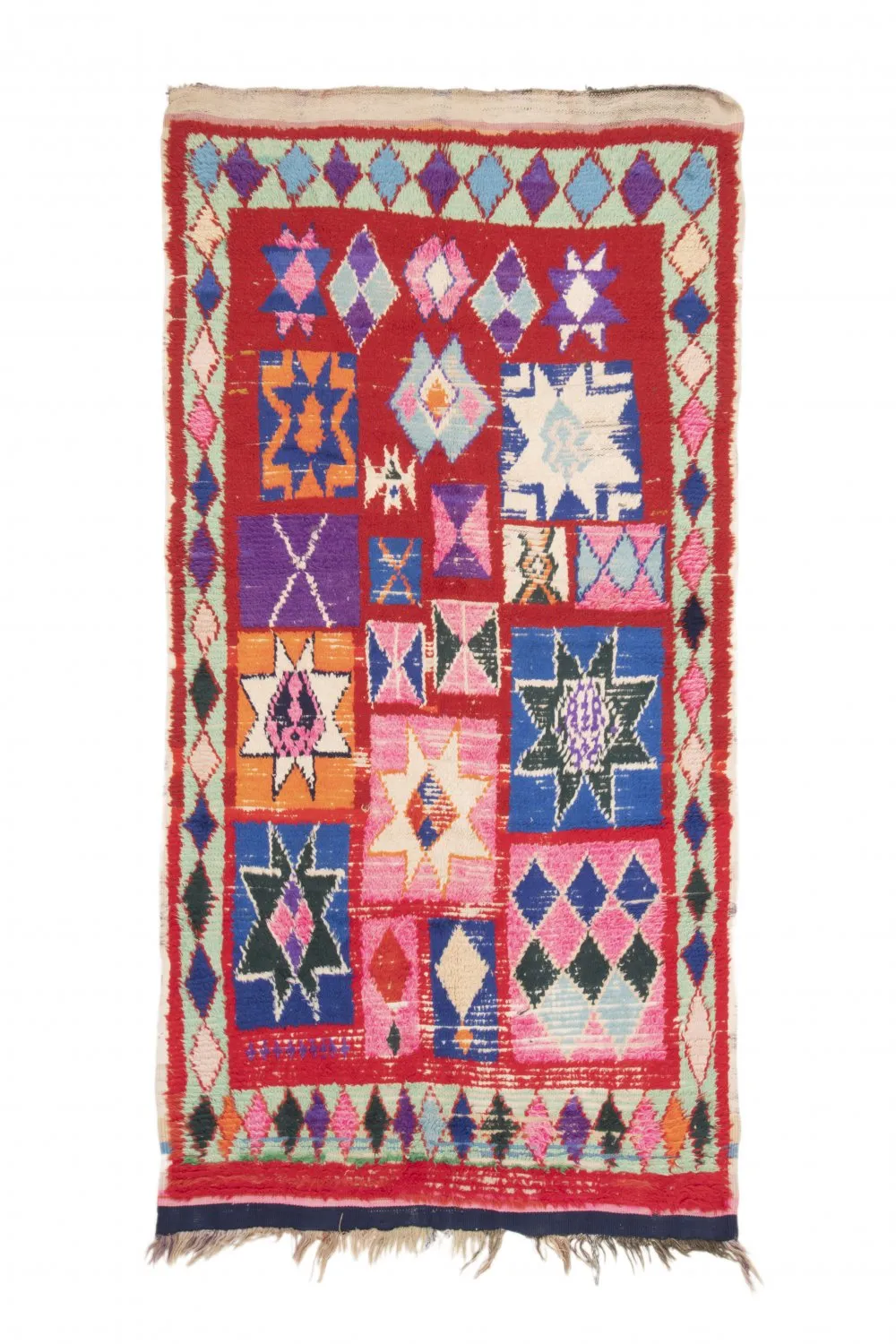Marokkansk berber tæppe Boucherouite 210 x 125 cm