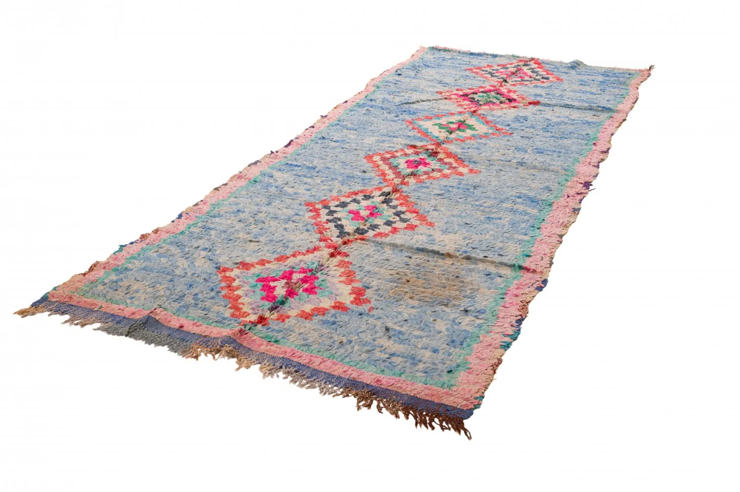 Marokkansk berber tæppe Boucherouite 125 x 340 cm