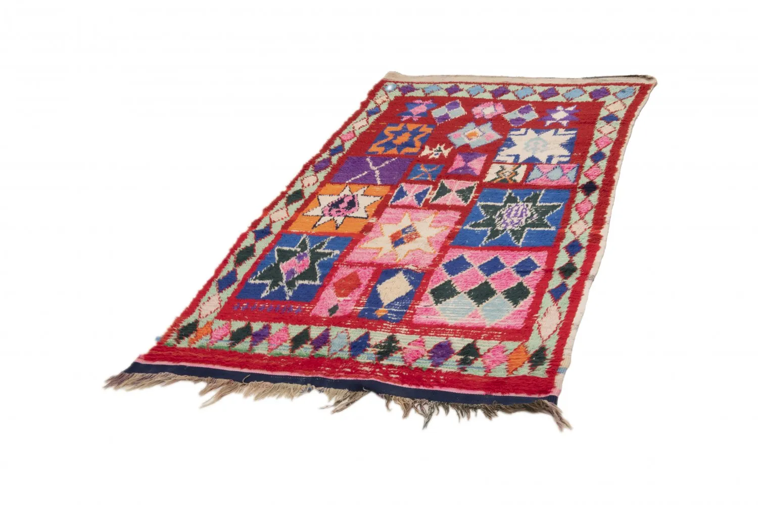 Marokkansk berber tæppe Boucherouite 210 x 125 cm