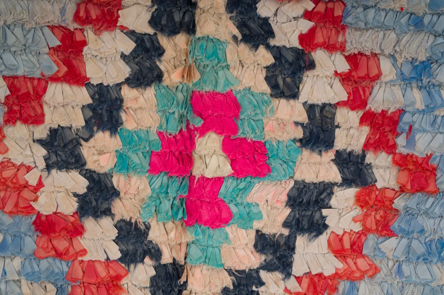 Marokkansk berber tæppe Boucherouite 125 x 340 cm