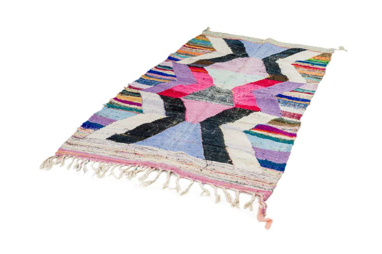 Marokkansk berber tæppe Boucherouite 130 x 225 cm