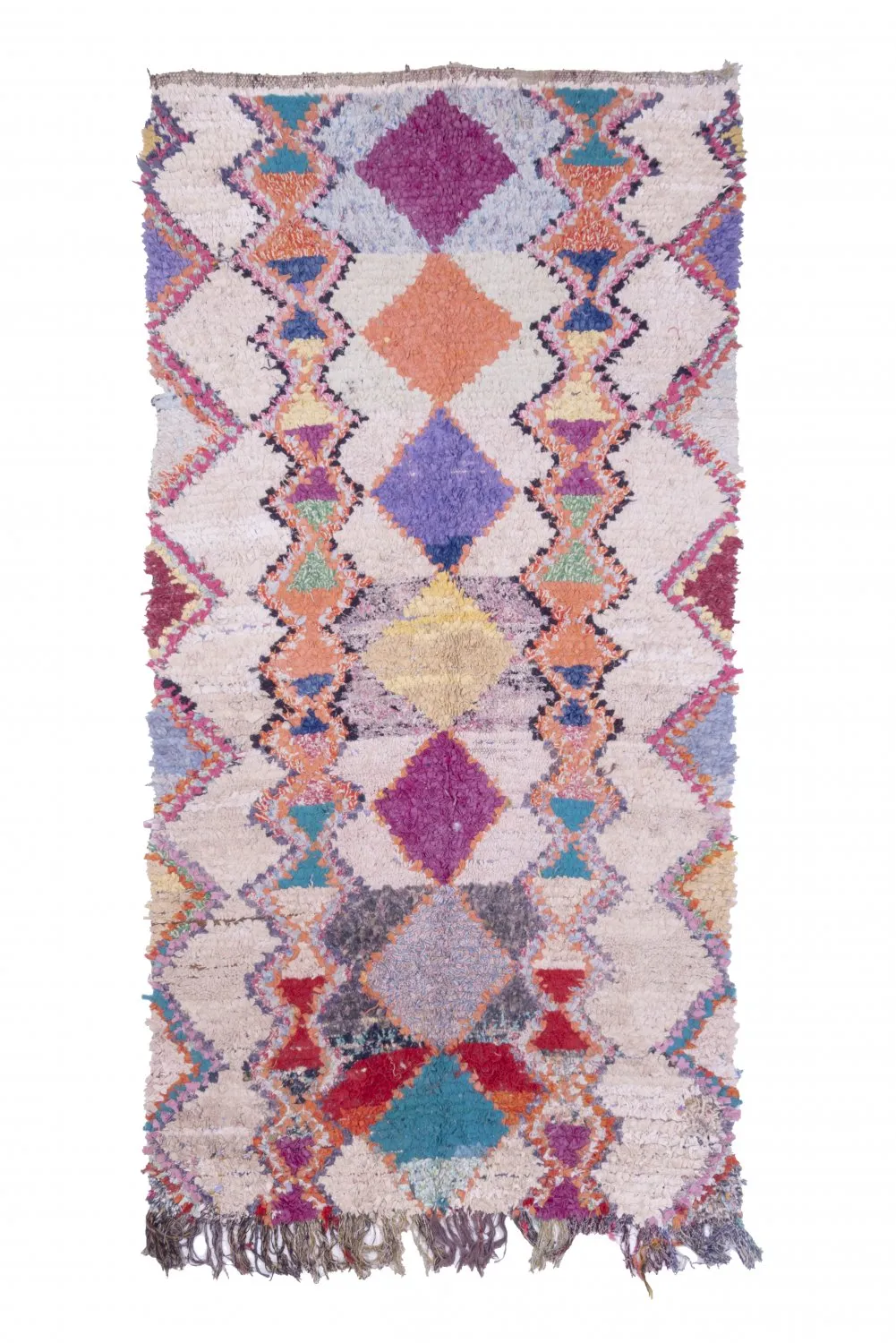 Marokkansk berber tæppe Boucherouite 265 x 135 cm