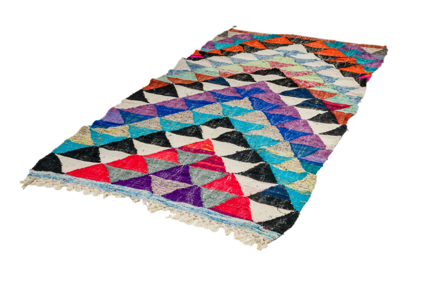 Marokkansk berber tæppe Boucherouite 130 x 250 cm