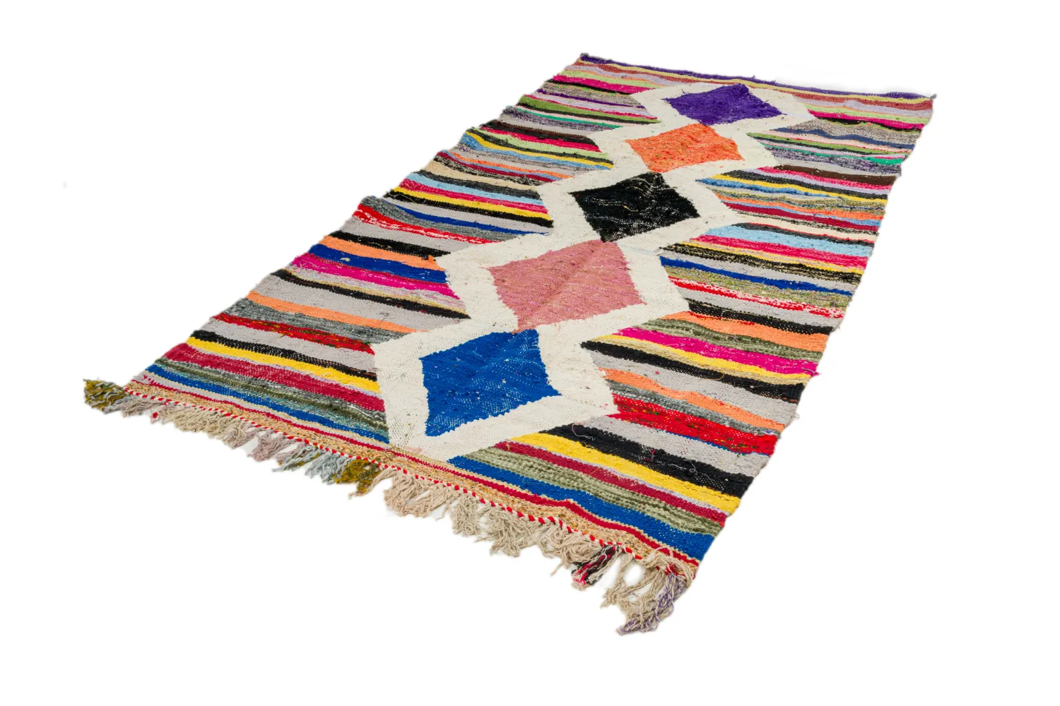 Marokkansk berber tæppe Boucherouite 135 x 270 cm