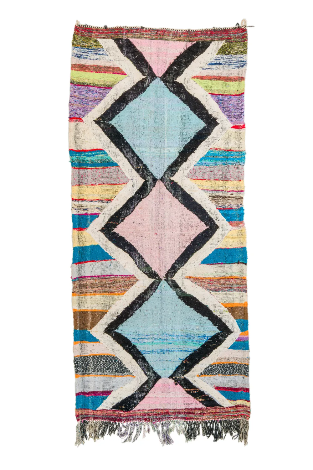 Marokkansk berber tæppe Boucherouite 120 x 275 cm