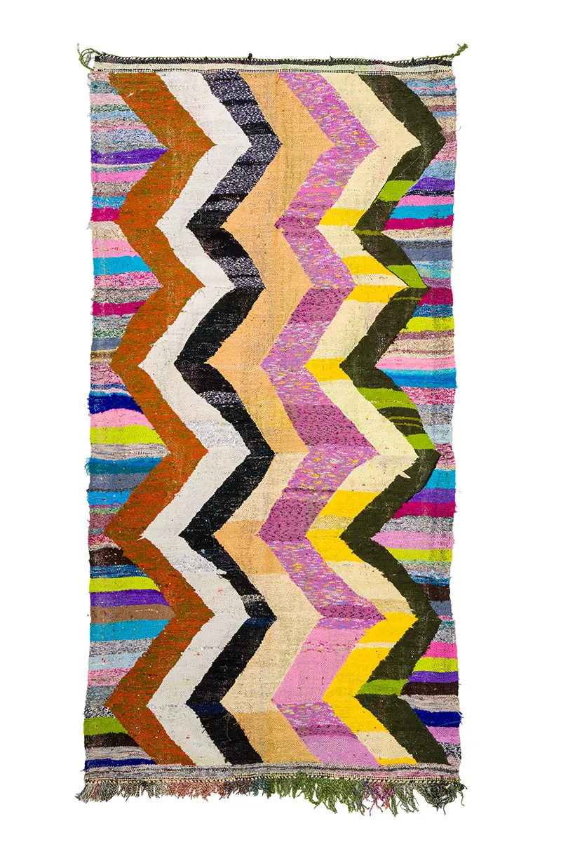 Marokkansk berber tæppe Boucherouite 145 x 290 cm