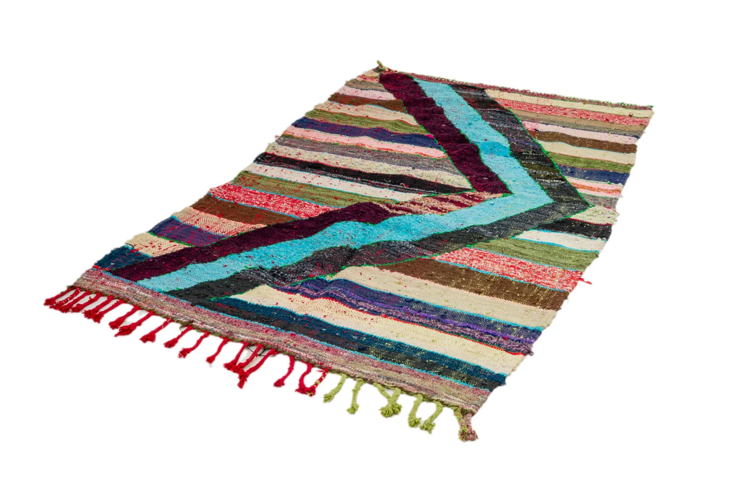 Marokkansk berber tæppe Boucherouite 115 x 215 cm