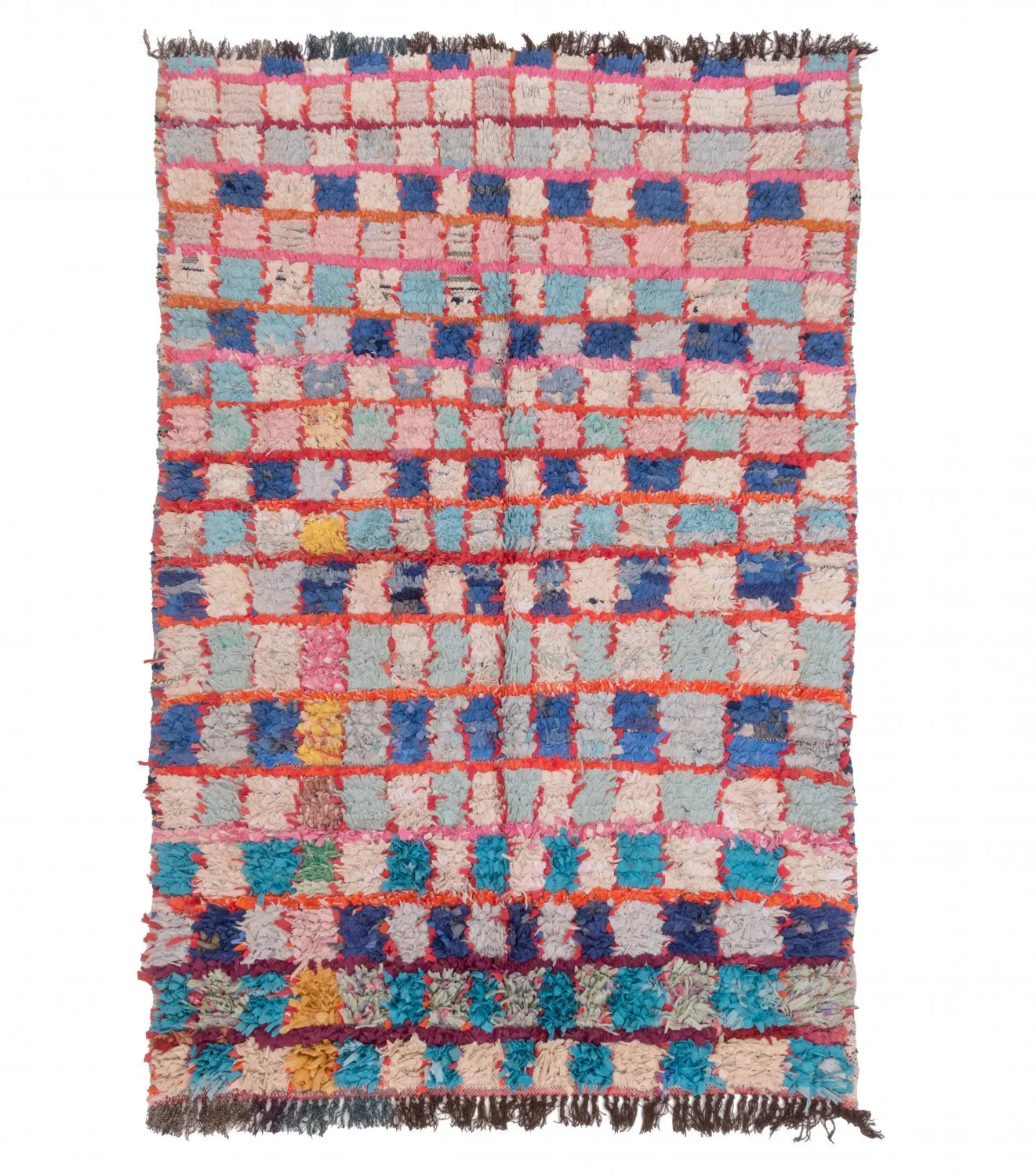 Marokkansk berber tæppe Boucherouite 195 x 130 cm