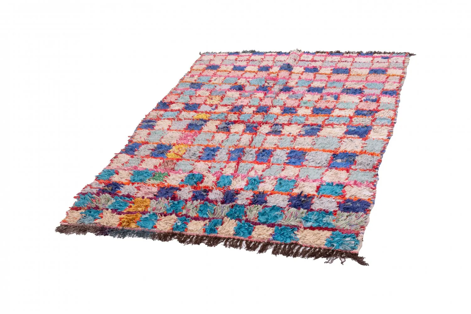 Marokkansk berber tæppe Boucherouite 195 x 130 cm