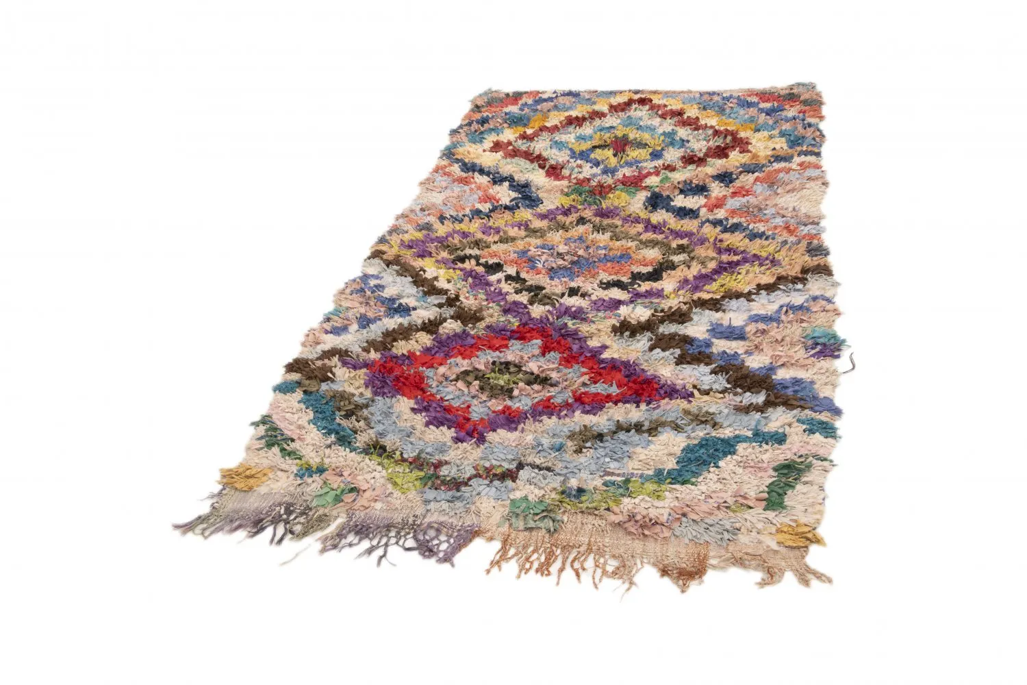 Marokkansk berber tæppe Boucherouite 230 x 125 cm