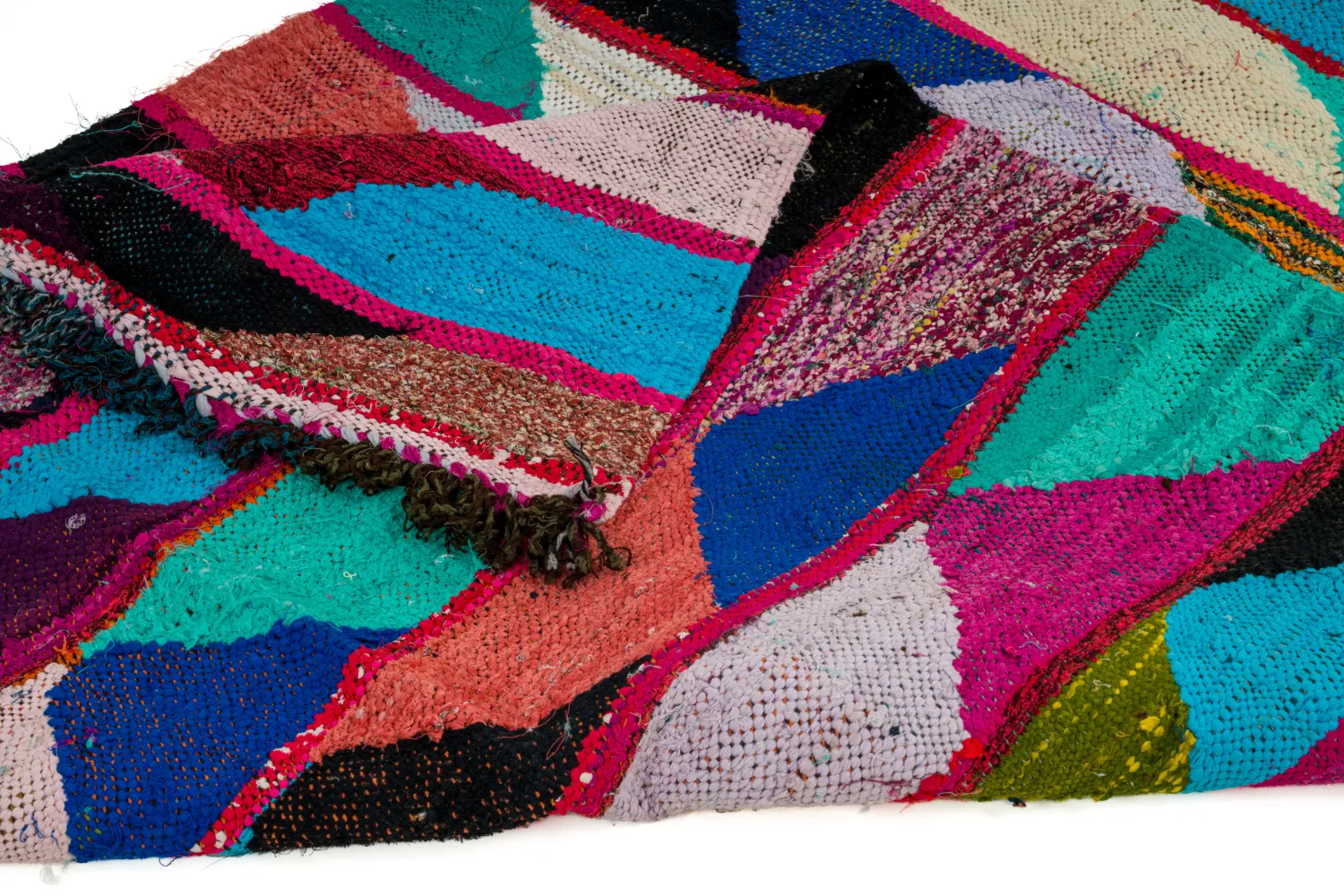 Marokkansk berber tæppe Boucherouite 125 x 260 cm
