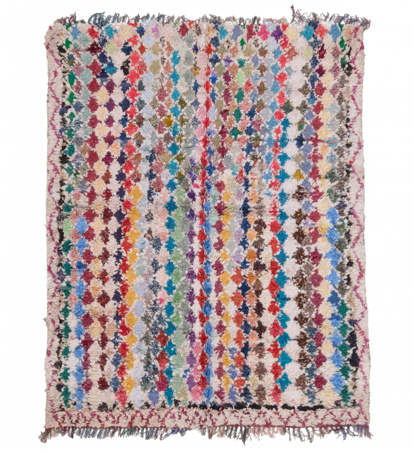 Marokkansk berber tæppe Boucherouite 205 x 155 cm