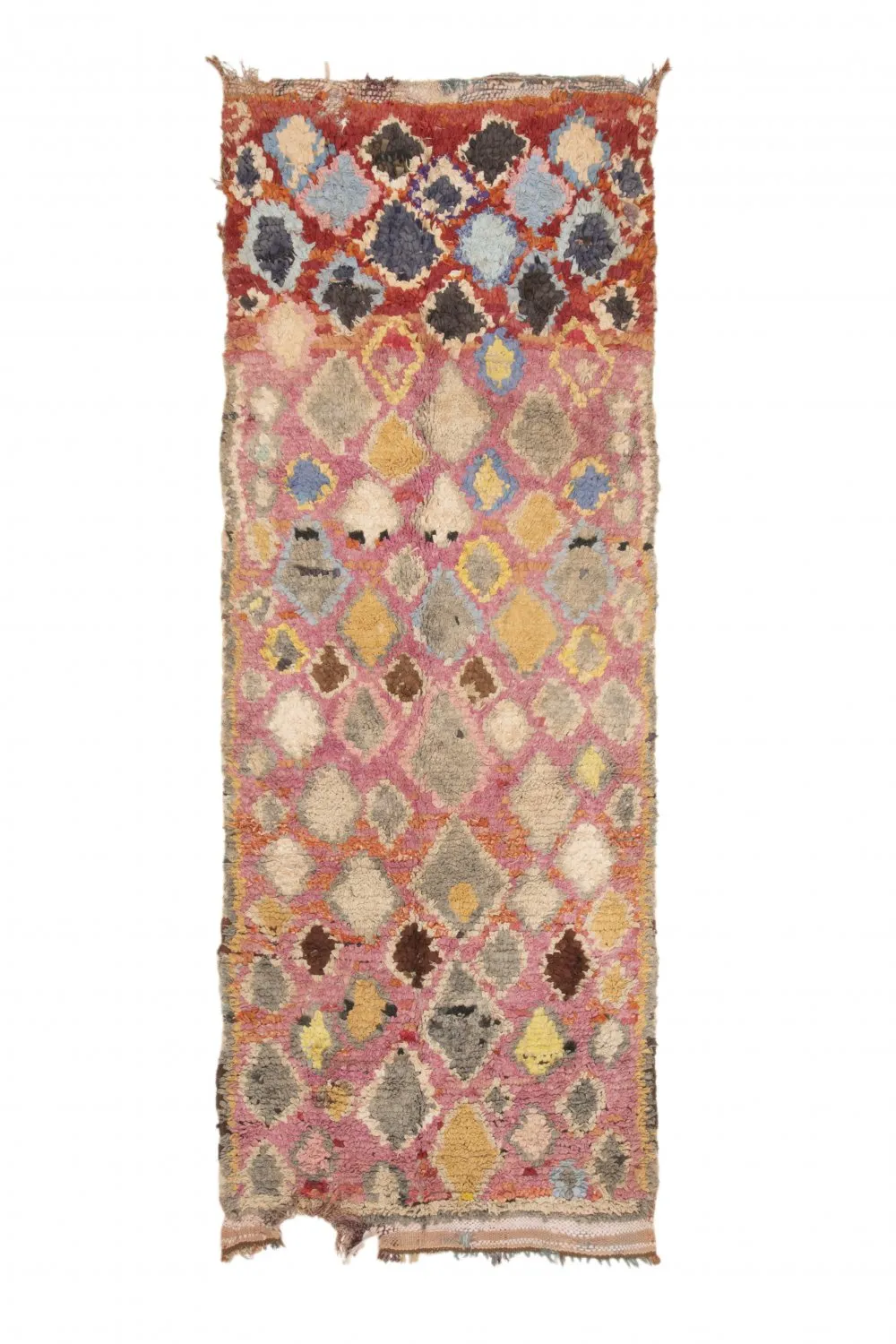 Marokkansk berber tæppe Boucherouite 255 x 100 cm