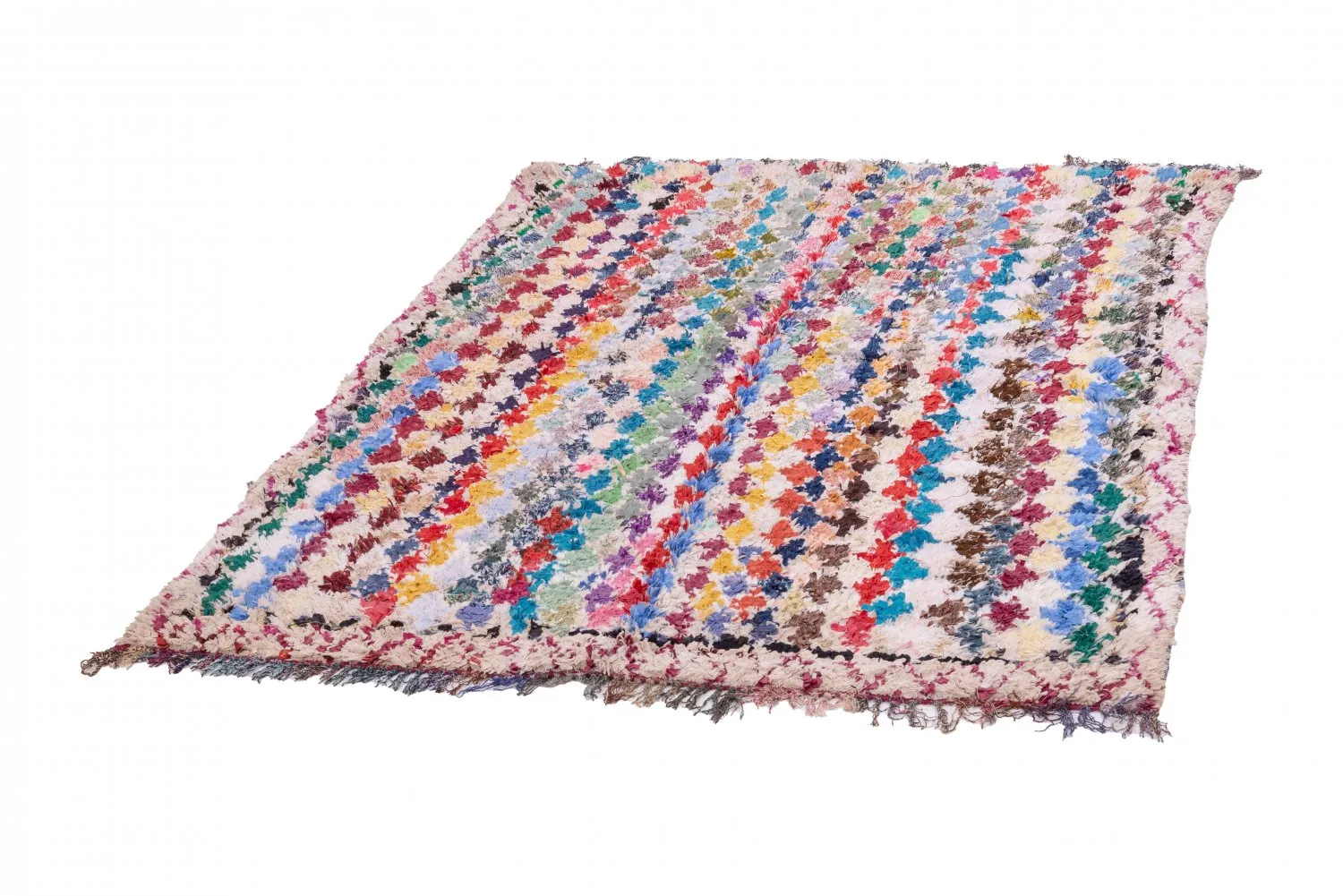 Marokkansk berber tæppe Boucherouite 205 x 155 cm