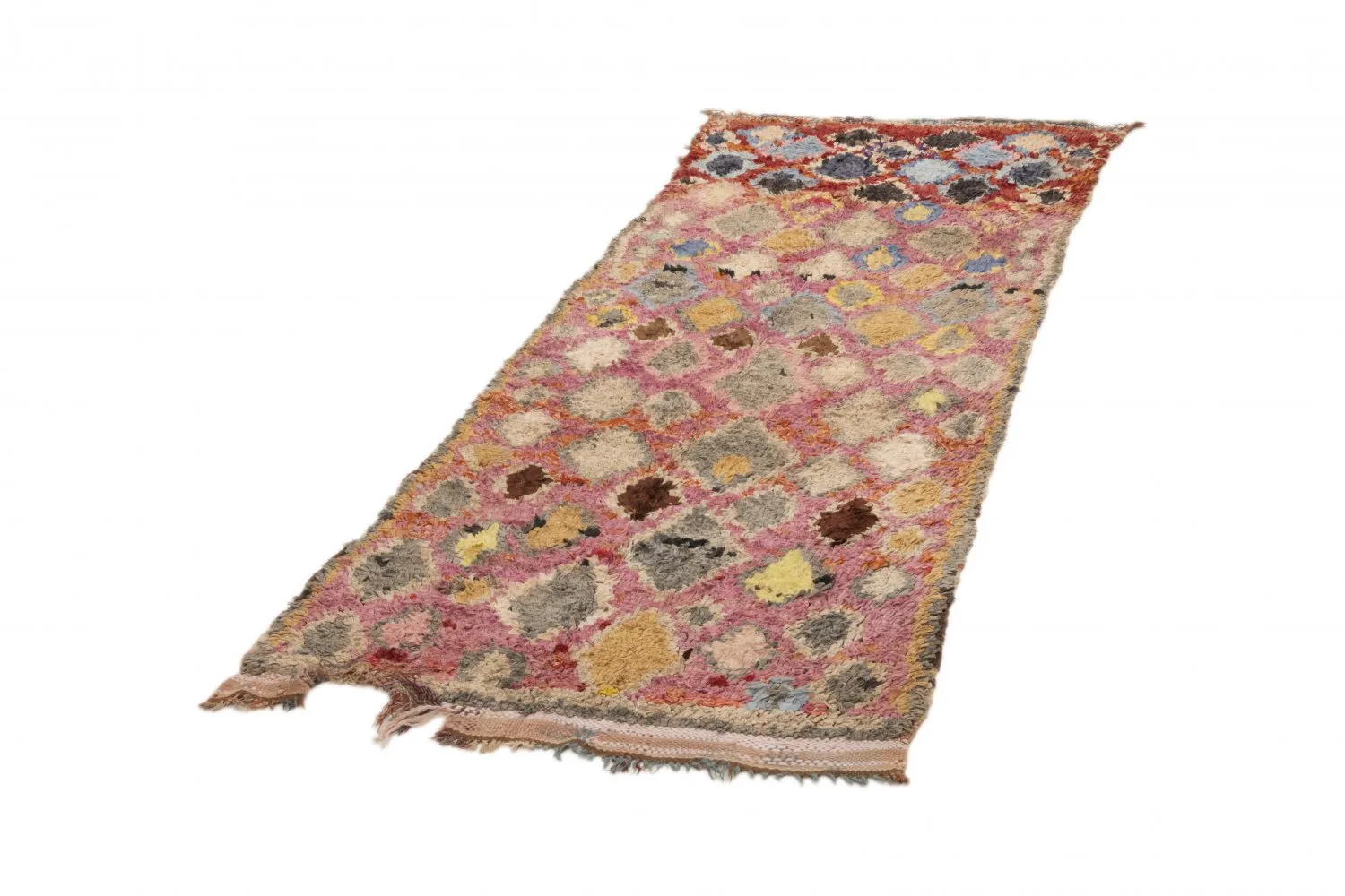 Marokkansk berber tæppe Boucherouite 255 x 100 cm