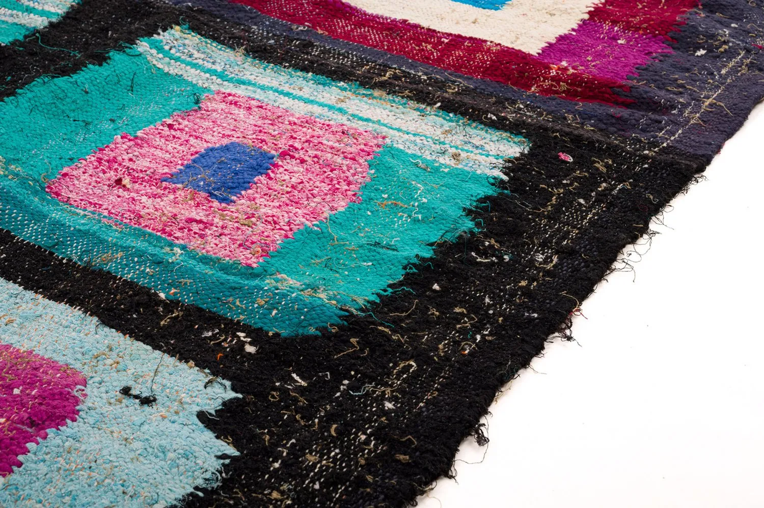 Marokkansk berber tæppe Boucherouite 140 x 225 cm