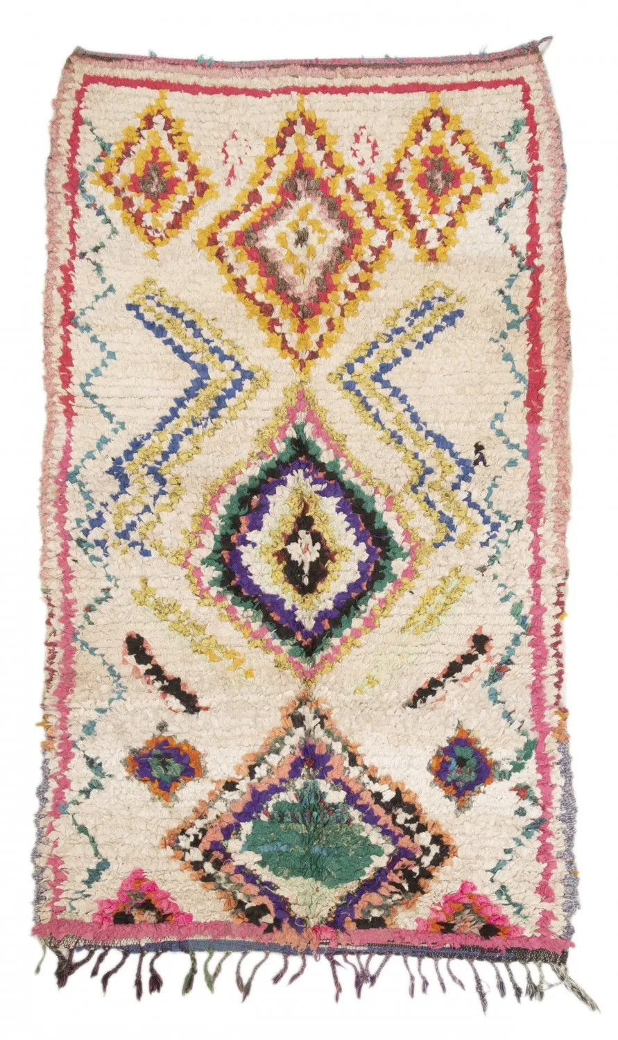 Marokkansk berber tæppe Boucherouite 210 x 125 cm