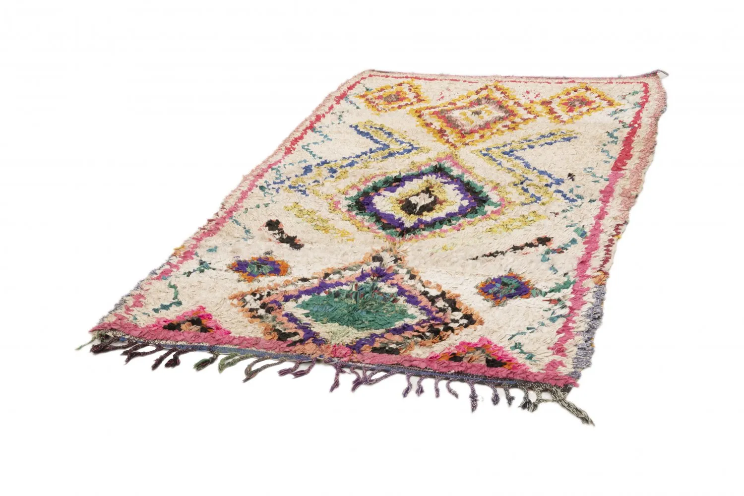 Marokkansk berber tæppe Boucherouite 210 x 125 cm