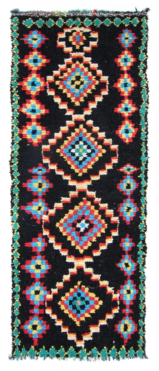 Marokkansk berber tæppe Boucherouite 370 x 145 cm