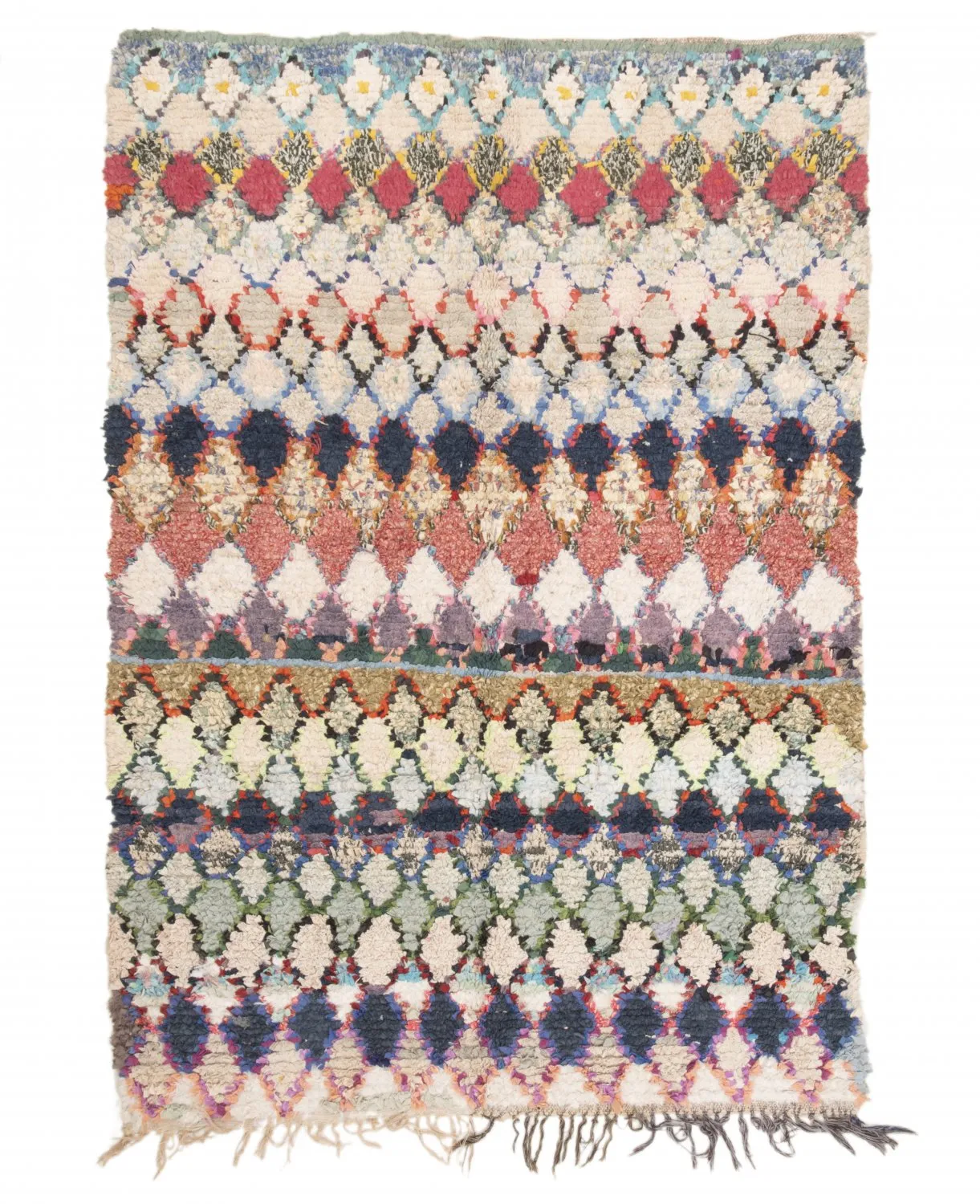 Marokkansk berber tæppe Boucherouite 210 x 140 cm