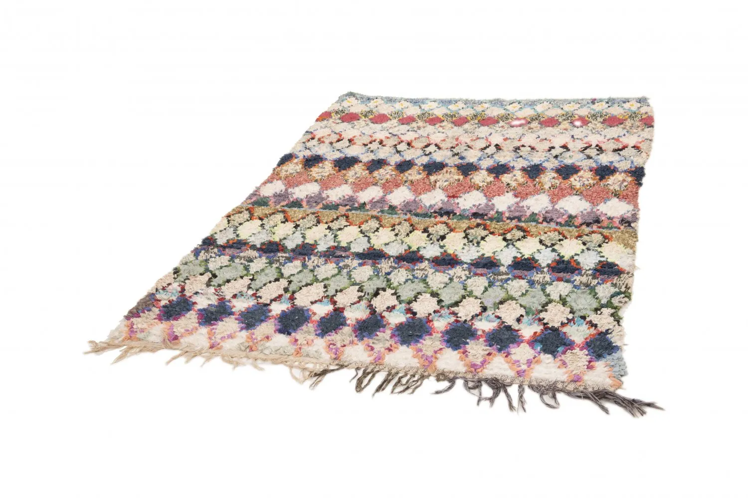 Marokkansk berber tæppe Boucherouite 210 x 140 cm