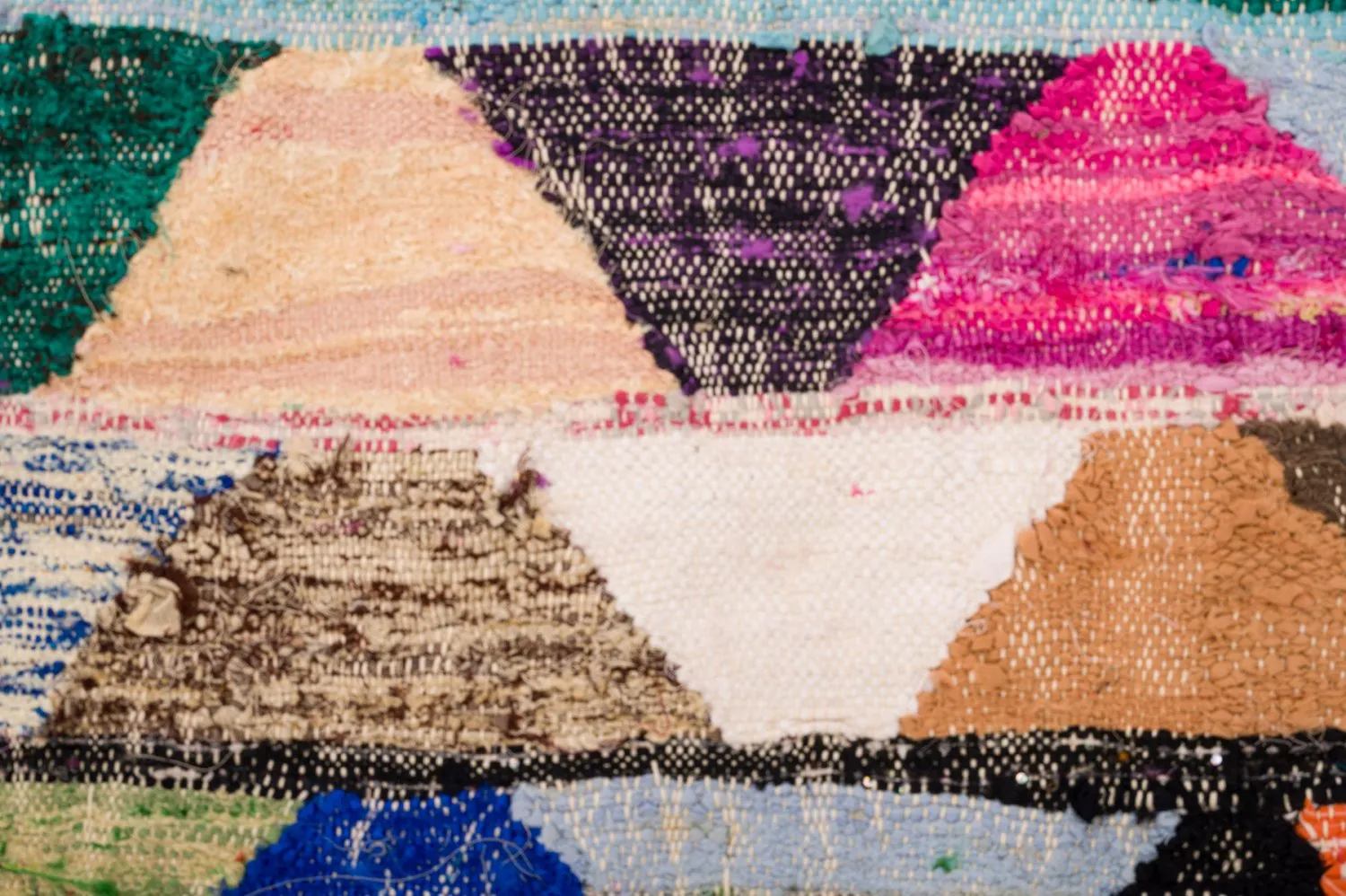 Marokkansk berber tæppe Boucherouite 135 x 290 cm