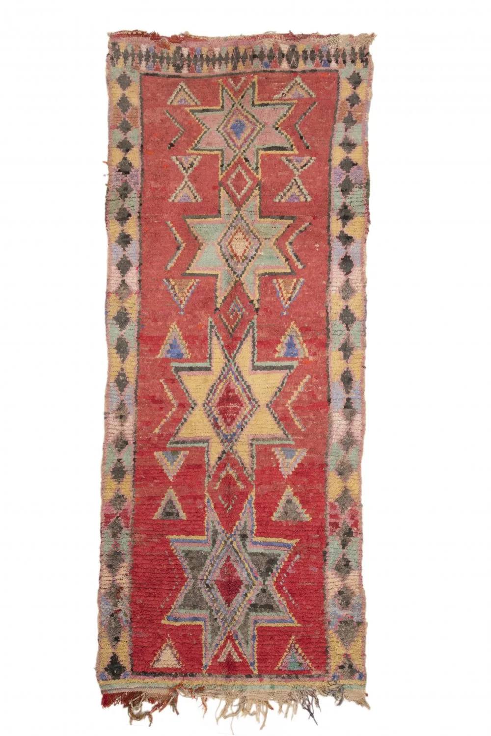 Marokkansk berber tæppe Boucherouite 300 x 120 cm