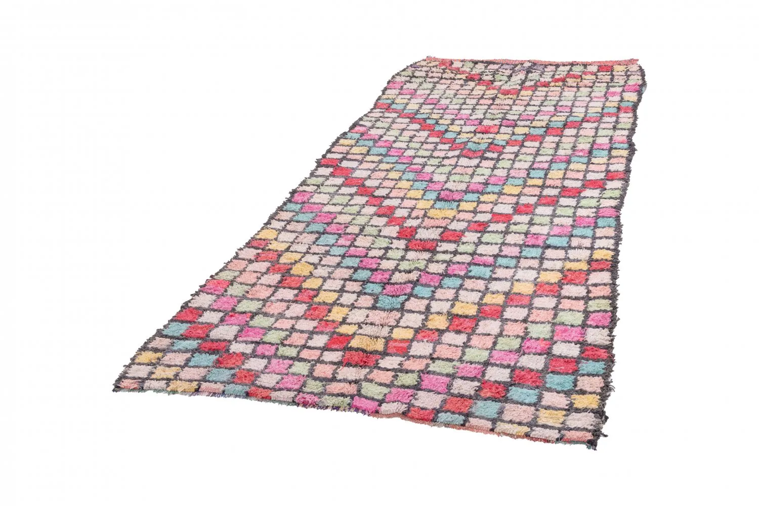 Marokkansk berber tæppe Boucherouite 275 x 125 cm