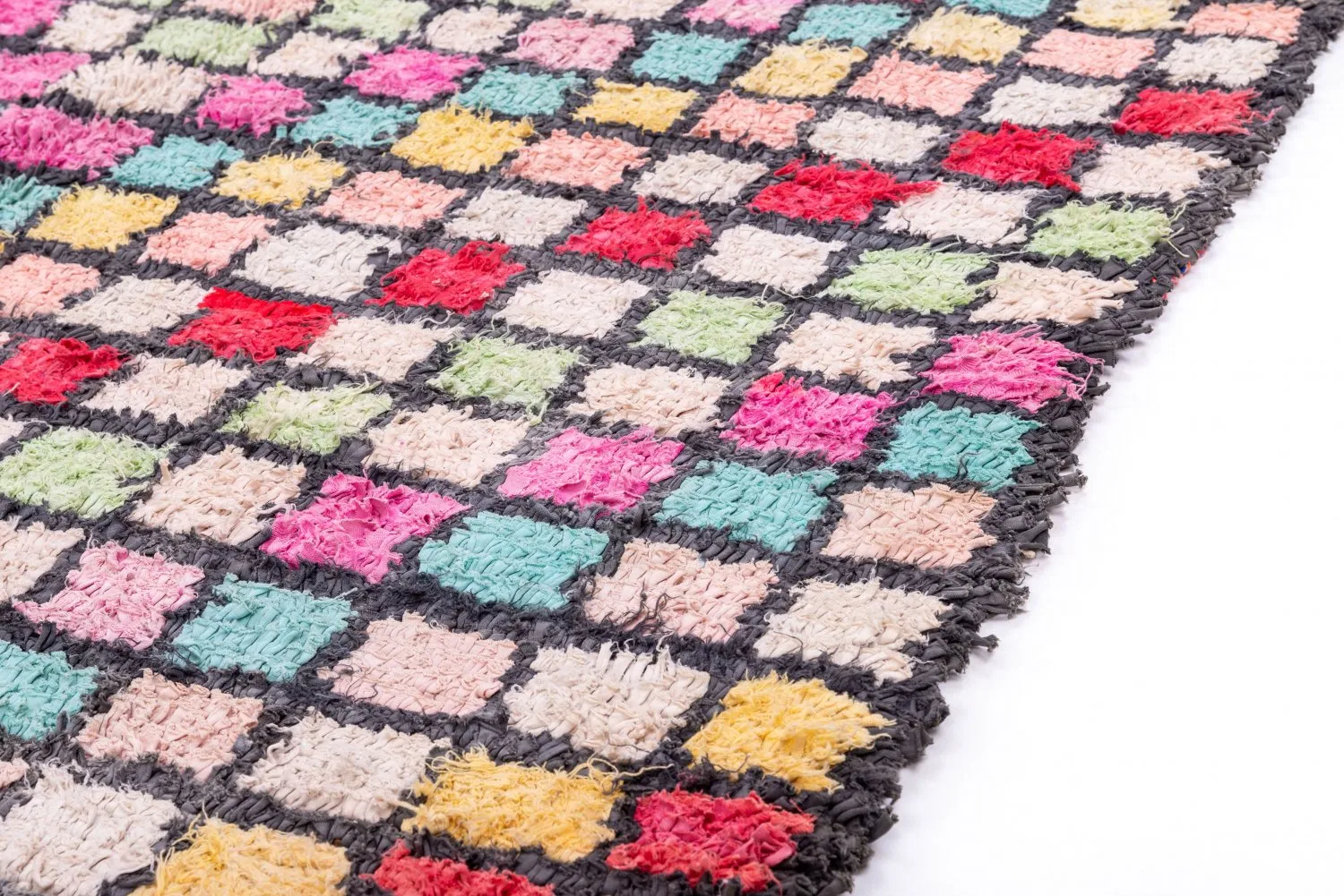 Marokkansk berber tæppe Boucherouite 275 x 125 cm